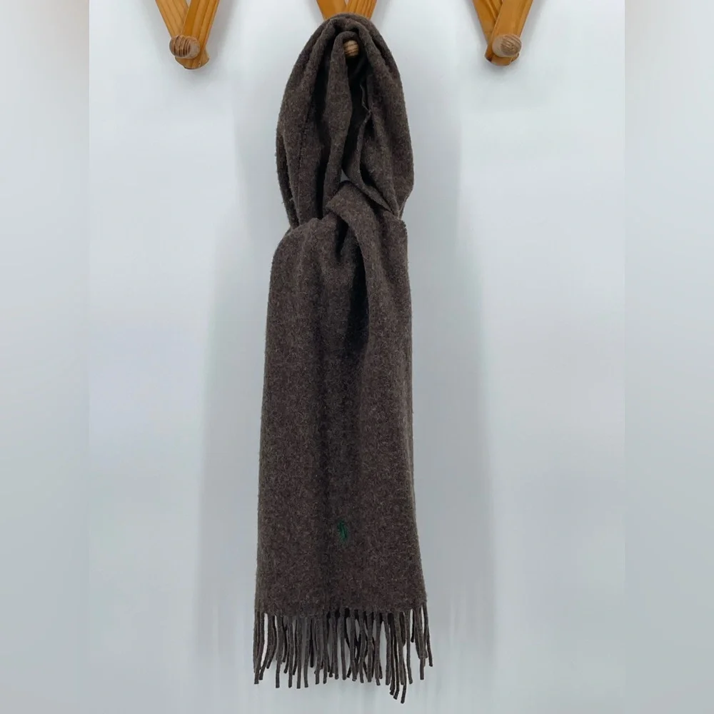 Polo Ralph Lauren Donegal Brown Wool Scarf ⭐️